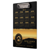 Grundstücksmakler - Schwarzes und Gold - 2019 Klemmbrett (Links)