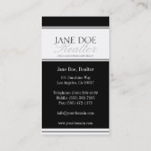 Grundstücksmakler-silbernes Skript - verfügbarer Visitenkarte (Rückseite)