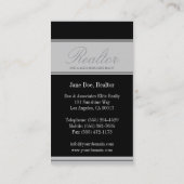 Grundstücksmakler-Skript-Silber-Fahne Visitenkarte (Rückseite)