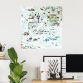 Grundsunds Sweden Wedding Map Poster (Heimbüro)