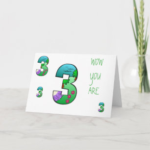 GRUNDTAG FÜR EIN BESONDERES **3** JAHR ALT KARTE