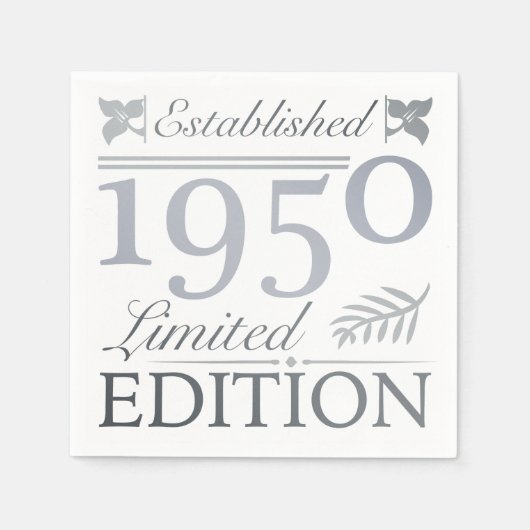 Gründung 1950 70. Geburtstag Serviette (Vorderseite)