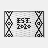 Gründung 2020 Schwarz-Weiß-Hochzeitszelt Fußmatte (Vorderseite)