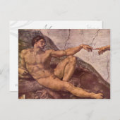 Gründung Adams im Detail durch Michelangelo Postkarte (Vorne/Hinten)