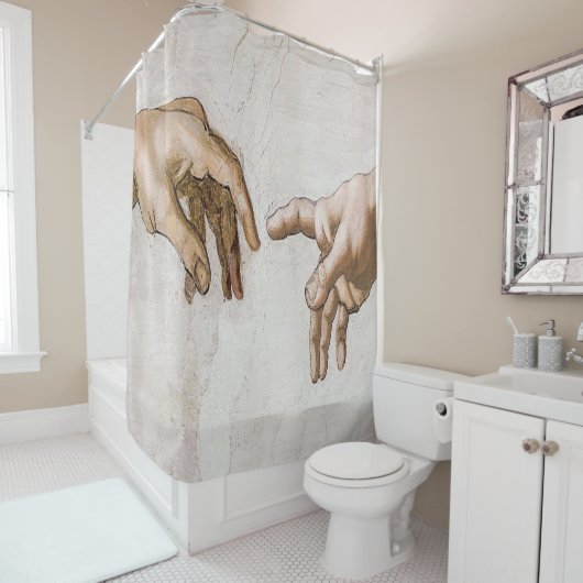 Gründung der Sixtinischen Kapelle Adam - Michelang Duschvorhang (Beispiel)