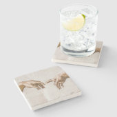 Gründung der Sixtinischen Kapelle Adam - Michelang Steinuntersetzer (Seitenansicht)