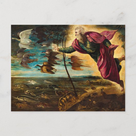 Gründung der Tiere 1553 durch Jacopo Tintoretto Postkarte (Vorderseite)