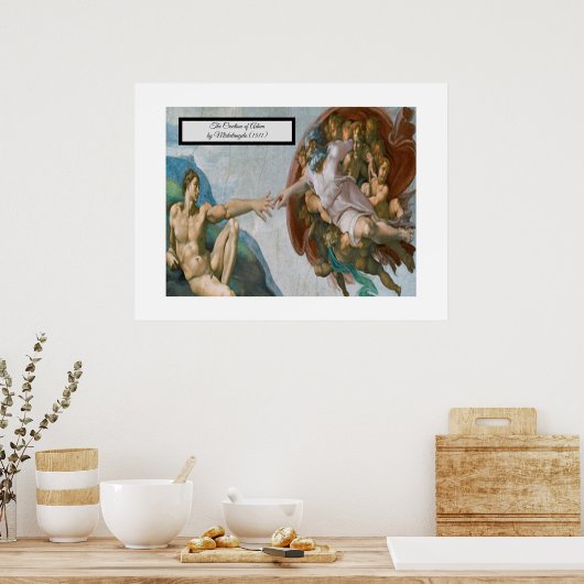 Gründung von Adam durch Michelangelo Poster (Küche)