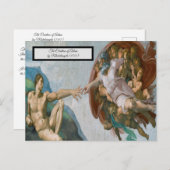 Gründung von Adam durch Michelangelo Postkarte (Vorne/Hinten)