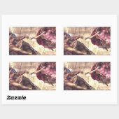 Gründung von Adam durch Michelangelo Rechteckiger Aufkleber (Blatt)