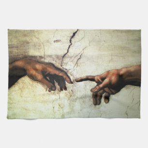 Gründung von Adam - Hands Michelangelo 1475 - 1564 Geschirrtuch