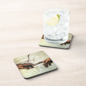 Gründung von Adam - Hands Michelangelo 1475 - 1564 Getränkeuntersetzer (Rechte Seite)