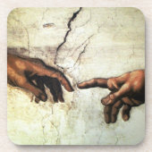 Gründung von Adam - Hands Michelangelo 1475 - 1564 Getränkeuntersetzer (Vorderseite)