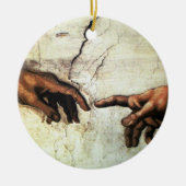 Gründung von Adam - Hands Michelangelo 1475 - 1564 Keramik Ornament (Vorne)
