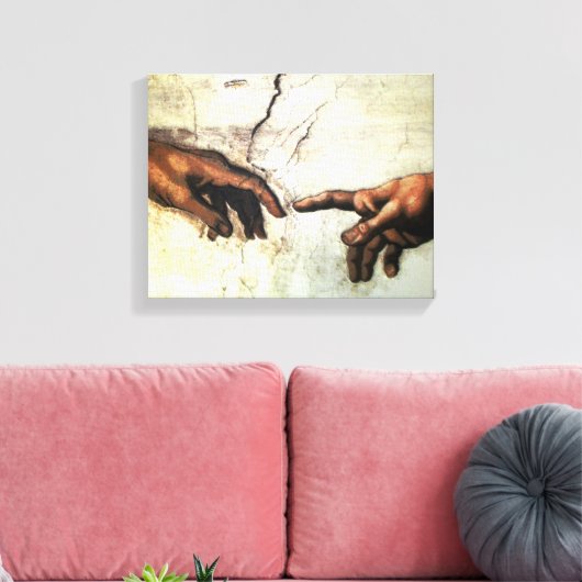 Gründung von Adam - Hands Michelangelo 1475 - 1564 Leinwanddruck (Insitu (Wohnzimmer))