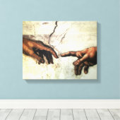Gründung von Adam - Hands Michelangelo 1475 - 1564 Leinwanddruck (Insitu (Holzboden))