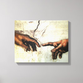Gründung von Adam - Hands Michelangelo 1475 - 1564 Leinwanddruck
