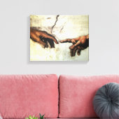 Gründung von Adam - Hands Michelangelo 1475 - 1564 Leinwanddruck (Insitu (Wohnzimmer))