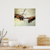 Gründung von Adam - Hands Michelangelo 1475 - 1564 Poster (Küche)