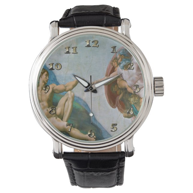 Gründung von Adam - Michelangelo 1475 - 1564 Armbanduhr (Vorderseite)