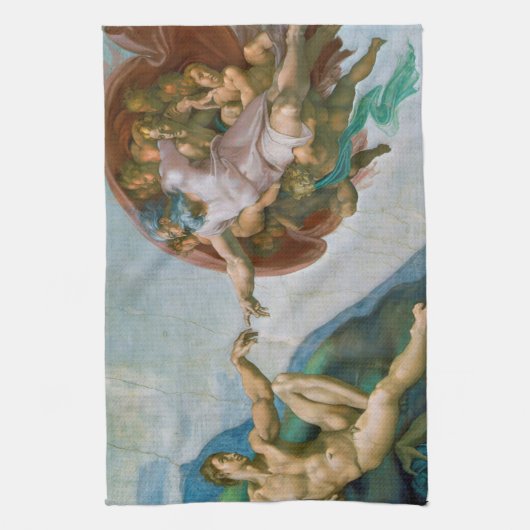 Gründung von Adam - Michelangelo 1475 - 1564 Geschirrtuch (Vertikal)