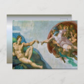 Gründung von Adam - Michelangelo 1475 - 1564 Postkarte (Vorne/Hinten)