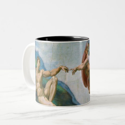 Gründung von Adam - Michelangelo 1475 - 1564 Zweifarbige Tasse (Vorderseite Links)