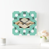 Gründung von Adam Polka Dots Quadratische Wanduhr (Zuhause)