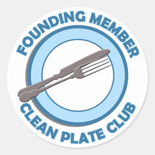 Gründungsmitglied des Clean Plate Club Runder Aufkleber (Vorderseite)