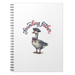 Gründungsvater Gans Vintage Patriotisches Hemd Des Notizblock