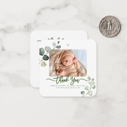 Gründusche Danke DIY Color Note Card Mitteilungskarte (Vorderseite/Rückseite Beispiel)