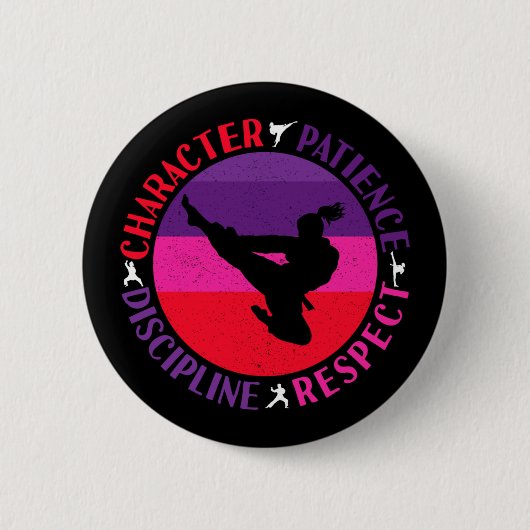 Grundwerte der Kampfkunst - Karate Button (Vorderseite)