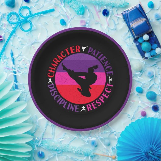 Grundwerte der Kampfkunst - Karate Pappteller (Party)