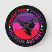 Grundwerte der Kampfkunst - Karate Runde Wanduhr (Vorderseite)