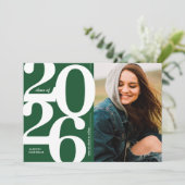 Grüne 2025-Foto-Graduationspartei - Einladung (Stehend Vorderseite)