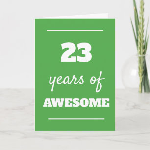 Grüne 23. Geburtstagskarte - 23 Jahre Awesome  Karte