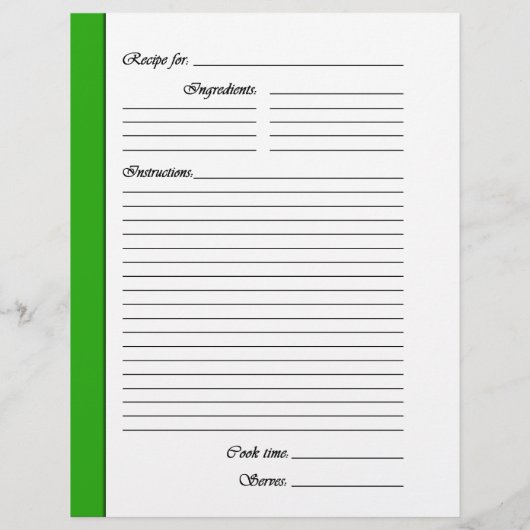 Grüne 2-seitige Rezeptorseiten (Rückseite)