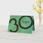 Grüne 30. Dekade Geburtstag Karte (Gelbe Blume)