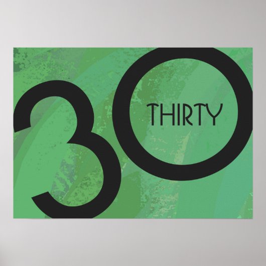 Grüne 30. Dekade Geburtstag Poster (Vorne)