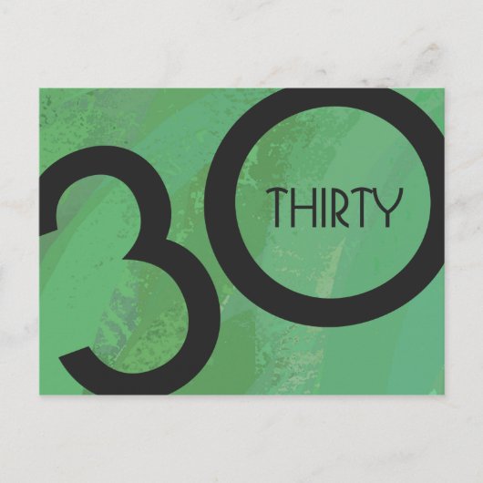 Grüne 30. Dekade Geburtstag Postkarte (Vorderseite)