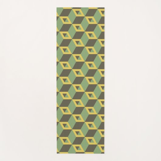 grüne 3D-Quadrate Yogamatte (Vorderseite)