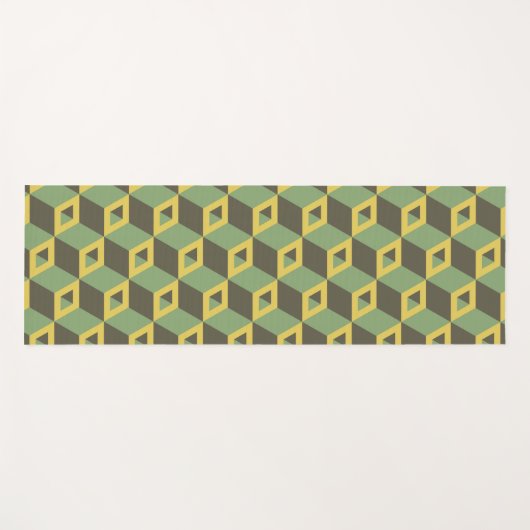grüne 3D-Quadrate Yogamatte (Vorderseite (Horizontal))