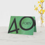 Grüne 40. Dekade Geburtstag Karte (Gelbe Blume)