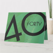 Grüne 40. Dekade Geburtstag Karte (Vorderseite)