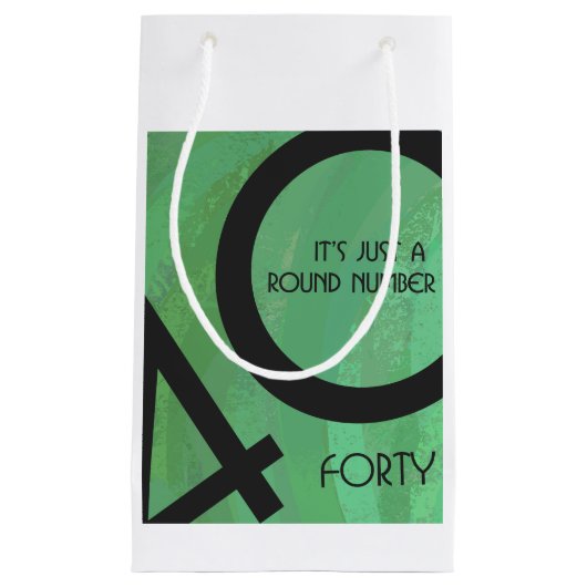 Grüne 40. Dekade Geburtstag Kleine Geschenktüte (Vorderseite)
