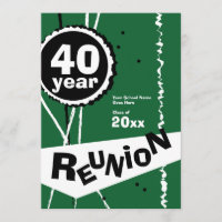 Grüne 40-jährige Wiedersehen-Einladung