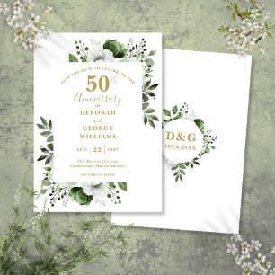 Grüne 50. Hochzeitstag Einladung zum Speichern