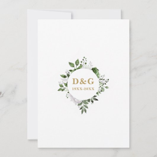 Grüne 50. Hochzeitstag Save the Date (Rückseite)