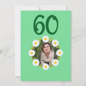 Grüne 60. Geburtstag Einfache rote Sonnenblume Einladung (Rückseite)