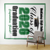 Grüne Abiturparty 2026 Fotobooth Wandteppich (Beispiel (Horizontal))